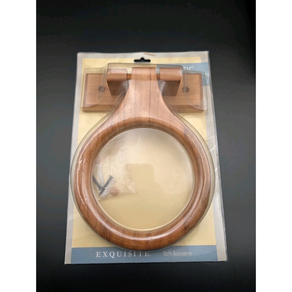 Vintage Towel Ring 9-1/4' Solid Wood Oak Exquisite Bathroom Kitchen Towel Holder